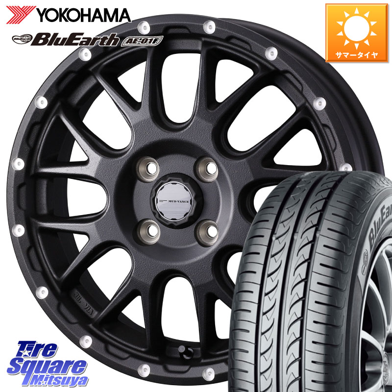 WEDS 41122 マッドヴァンス MUD VANCE 08 BK ホイール 14インチ 14 X 5.0J +35 4穴 100 YOKOHAMA F8321 BluEarth AE01F ヨコハマ 165/70R14