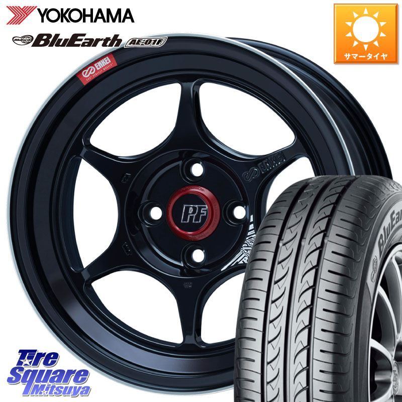 YOKOHAMA F8323 BluEarth AE01F ヨコハマ 185/55R16ENKEI エンケイ PerformanceLine PF06 BK ホイール 16インチ 16X7.0J 45 4穴 100 キューブ CUBE 日産 ヤリス カスタム前提|タイヤスクエアミツヤ