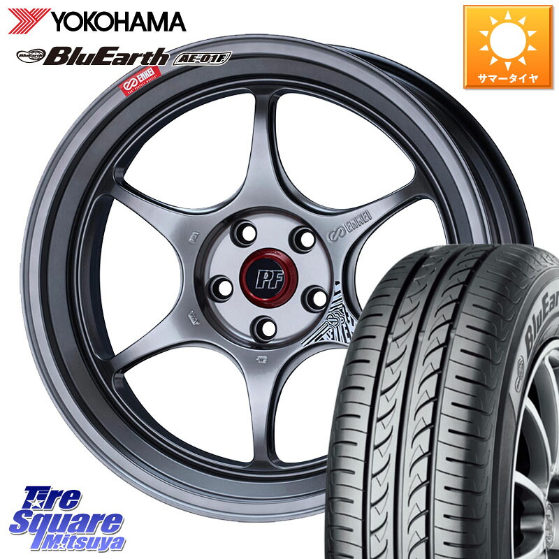 YOKOHAMA F8335 BluEarth AE01F ヨコハマ 195/55R16ENKEI エンケイ PerformanceLine PF06 シルバー ホイール 16インチ 16X7.0J 45 5穴 100 プレミオ アリオン|タイヤスクエアミツヤ