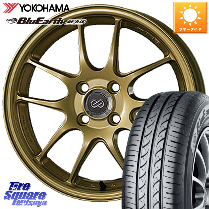 ENKEI エンケイ PerformanceLine PF01 ゴールド ホイール 16 X 6.5J +53 4穴 100 YOKOHAMA F8334 BluEarth AE01F ヨコハマ 195/60R16 E13ノートクロスオーバー