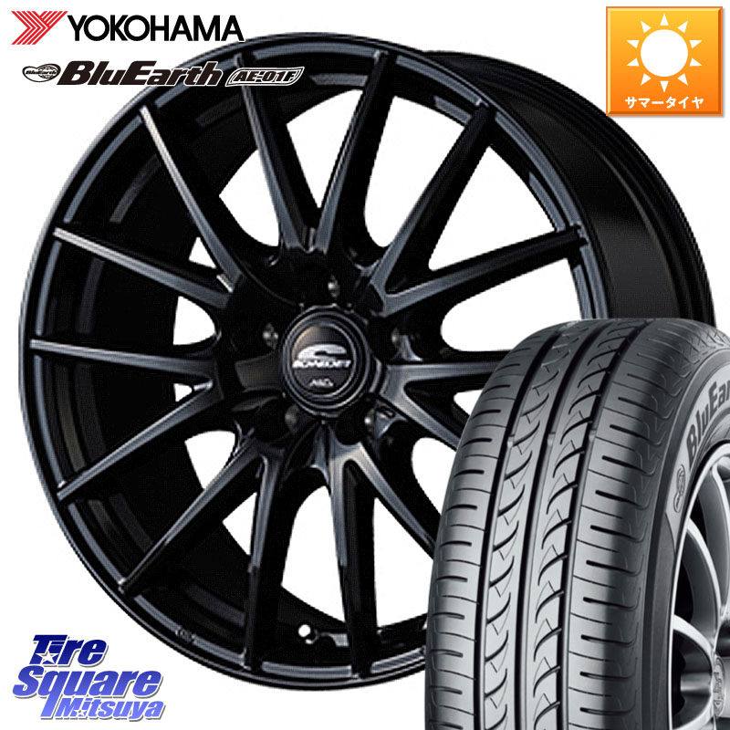YOKOHAMA F8324 BluEarth AE01F ヨコハマ 185/65R15MANARAY MID SCHNEIDER SQ27 ブラック ホイール 15インチ 15X6.0J 45 5穴 100 10系シエンタ プリウス・プリウスPHV|タイヤスクエアミツヤ