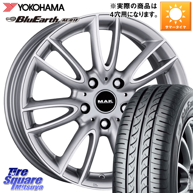 阿部商会 MAK JACKIY ジャッキー ホイール 15インチ 15 X 5.5J(MINI F55 F56 F57) +46 5穴 112 YOKOHAMA F8326 BluEarth AE01F ヨコハマ 175/65R15 MINI ミニ F55 F56 F57