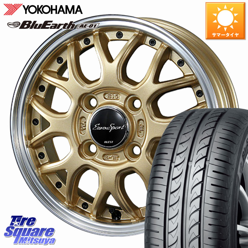 BLEST EuroSport Type815 軽自動車専用 ホイール 14インチ 14 X 4.5J +45 4穴 100 YOKOHAMA F4414 BluEarth AE01 ヨコハマ 165/55R14 ハイゼット アゲトラCustom車用※軽自動車専用ホイール※
