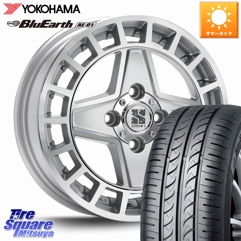 YOKOHAMA R0736 BluEarth AE01 ヨコハマ 165/65R15MLJ QUAD クアッド XTREME-J ホイール 15インチ エクストリーム 15X4.5J 45 4穴 100 ダイハツTAFT Mx27/37/47Sソリオ・MB37SデリカD2 MAx6S系ソリオ デリカ ミニ DELICA MINI デリカD:2 D2 シボレークルーズ|タイヤスクエアミツヤ