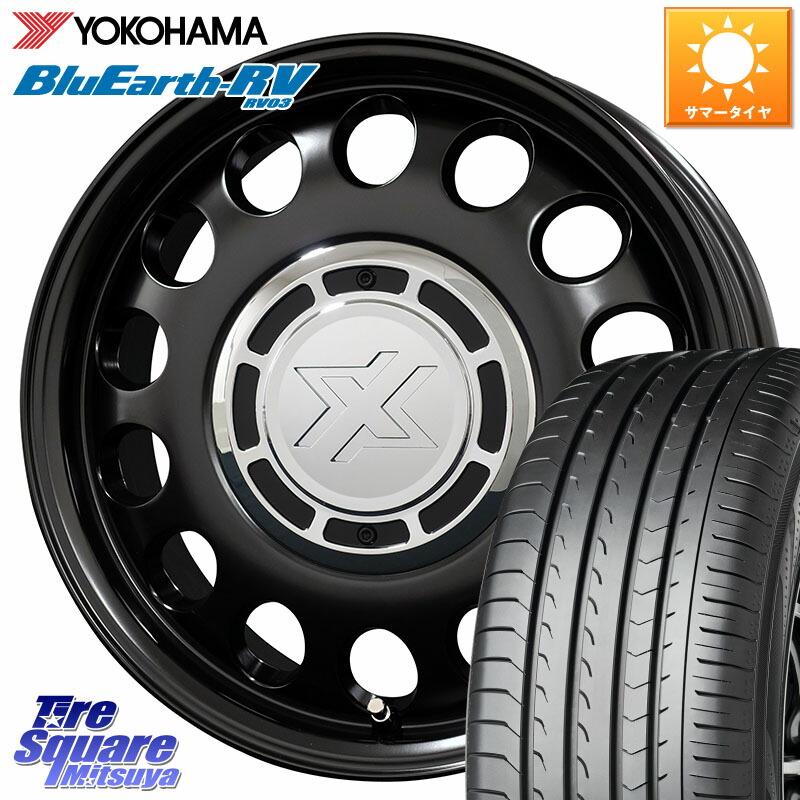 コスミック クロスブラッド STEELE ホイール 15インチ 15 X 6.0J +32 4穴 100 YOKOHAMA ブルーアース ミニバン RV03 RV-03 ヨコハマ 195/65R15 E13オーラ