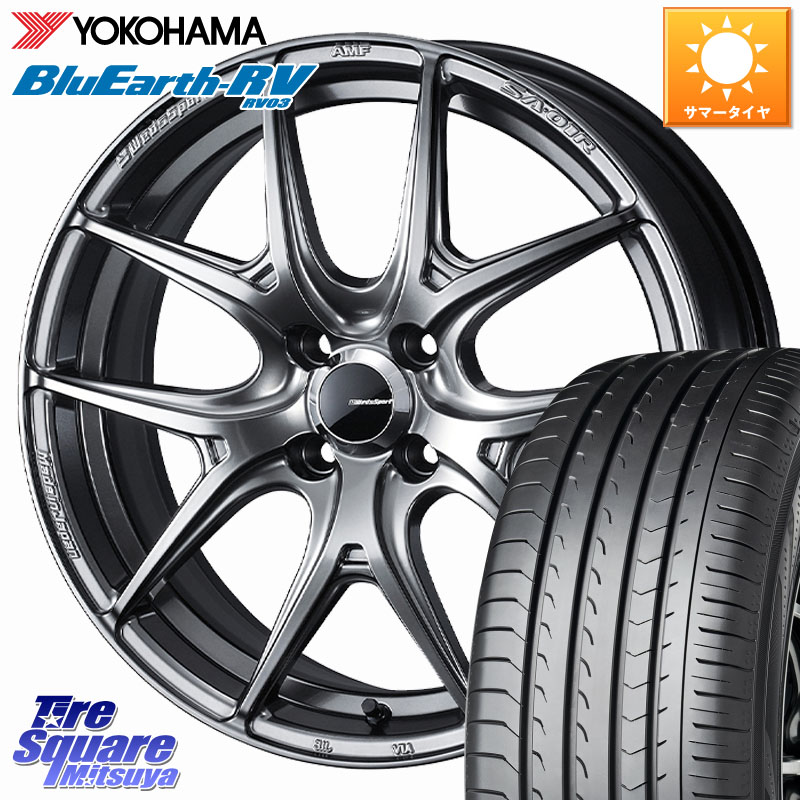 WEDS WedsSport SA-01R ホイール 17インチ ウェッズ スポーツ 17 X 6.5J +42 4穴 100 YOKOHAMA R8245 ブルーアース ミニバン RV03 RV-03 ヨコハマ 205/50R17 E13オーラ