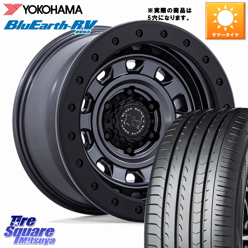 YOKOHAMA ブルーアース ミニバン RV03 RV-03 ヨコハマ 215/65R16BLACK RHINO XPLORER BR023 マットガンメタ ※インセット-13 ホイール 16インチ ブラックライノ◇参考画像 16X5.5J 0 5穴 139.7 ジムニー専用(要オーバーフェンダー等) AZオフロード カスタムサイズ|タイヤスクエアミツヤ