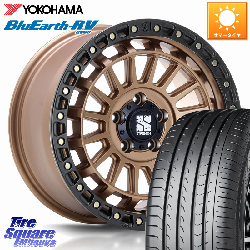 MLJ XJ08 XTREME-J ホイール 18インチ 18 X 8.0J +40 5穴 114.3 YOKOHAMA ブルーアース ミニバン RV03 RV-03 ヨコハマ 215/45R18 プリウスアルファ