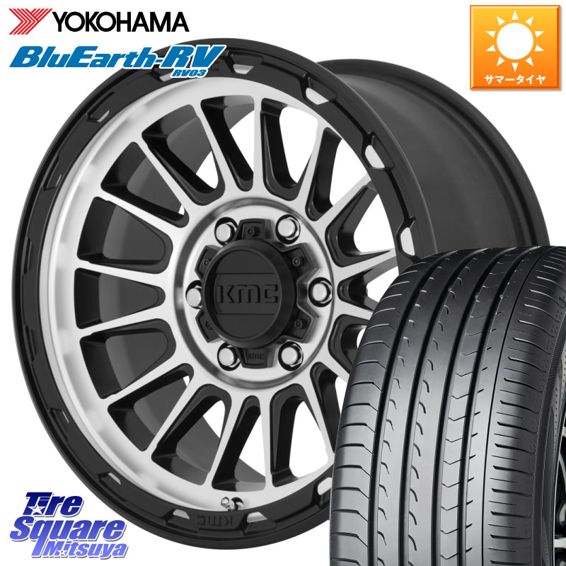 KMC KM542 Impact Machined ホイール 17インチ 17 X 8.0J +35 5穴 114.3 YOKOHAMA ブルーアース ミニバン RV03 RV-03 ヨコハマ 225/60R17 30系アルファード 30系ヴェルファイア