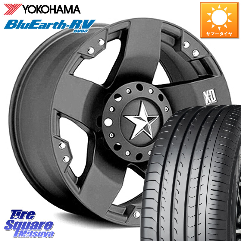 YOKOHAMA ブルーアース ミニバン RV03 RV-03 ヨコハマ 225/60R17KMC XD775ROCKSTAR ホイール 17インチ ロックスター 17X8.0J(US) 35 5穴 114.3 Jeep Compass ジープコンパス|タイヤスクエアミツヤ