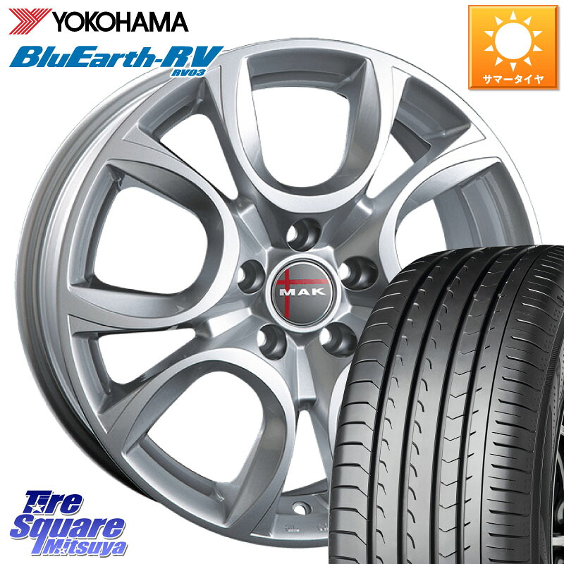 YOKOHAMA ブルーアース ミニバン RV03 RV-03 ヨコハマ 215/55R17阿部商会 MAK TORINO(トリノ) ホイール 17インチ 17X7.5J(FIAT 500X 334) 41 5穴 110 フィアット 500X｜タイヤスクエアミツヤ