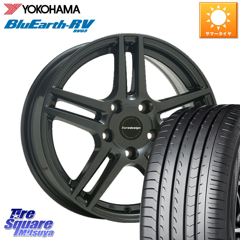 YOKOHAMA R8245 ブルーアース ミニバン RV03 RV-03 ヨコハマ 205/50R17阿部商会 Eurodesign EIGER ホイール 17インチ 17X7.0J(RENAUT MEGANE Z) 45 5穴 114.3 ルノー メガーヌ3(RS除く)|タイヤスクエアミツヤ