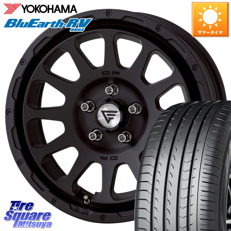 DELTA FORCE デルタフォース オーバル BK 17インチ 7J ホイール 17 X 7.0J +32 5穴 114.3 YOKOHAMA ブルーアース ミニバン RV03 RV-03 ヨコハマ 215/55R17