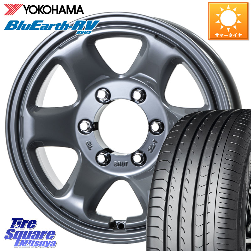 YOKOHAMA ブルーアース ミニバン RV03 RV-03 ヨコハマ 215/60R16BRUT ブルート BR-44 BR44 ホイール 16インチ 16X6.5J 25 6穴 139.7|タイヤスクエアミツヤ