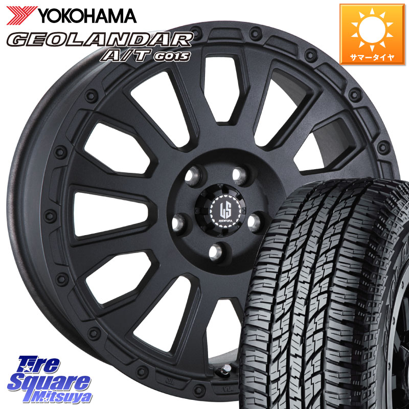 阿部商会 LA STRADA AVENTURA アヴェンチュラ BK 18インチ 18 X 8.0J +40 5穴 114.3 YOKOHAMA R6994 GEOLANDAR AT G015 A/T ブラックレター ヨコハマ 225/50R18 10系カローラクロス