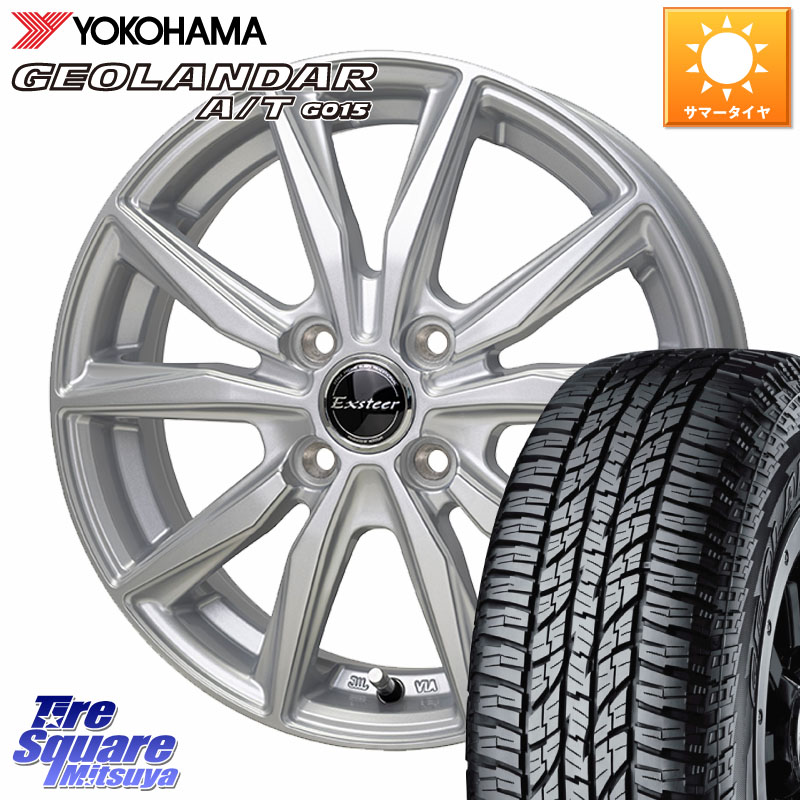 HotStuff Exsteer ST ホイール 15インチ エクシーダ 15 X 5.5J +45 4穴 100 YOKOHAMA R6993 GEOLANDAR AT G015 A/T ブラックレター ヨコハマ 165/55R15