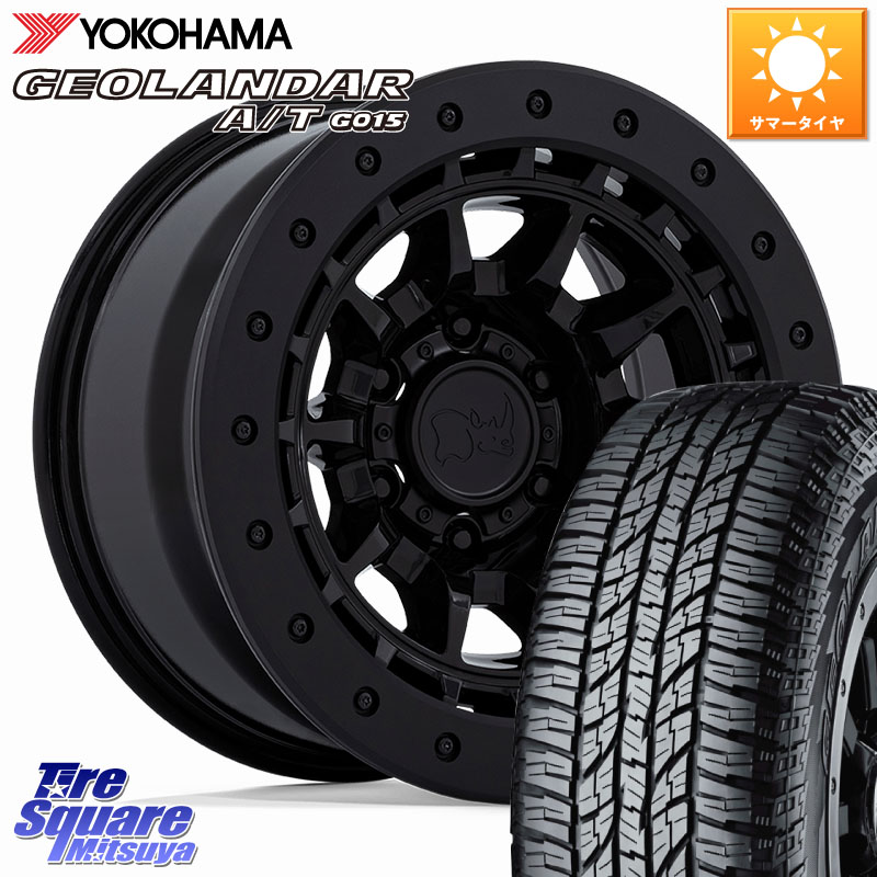 BLACK RHINO TUSK ブラック ホイール 17インチ ブラックライノ 17 X 8.5J +0 6穴 139.7 YOKOHAMA R1139 GEOLANDAR AT G015 A/T アウトラインホワイトレター ヨコハマ 285/70R17