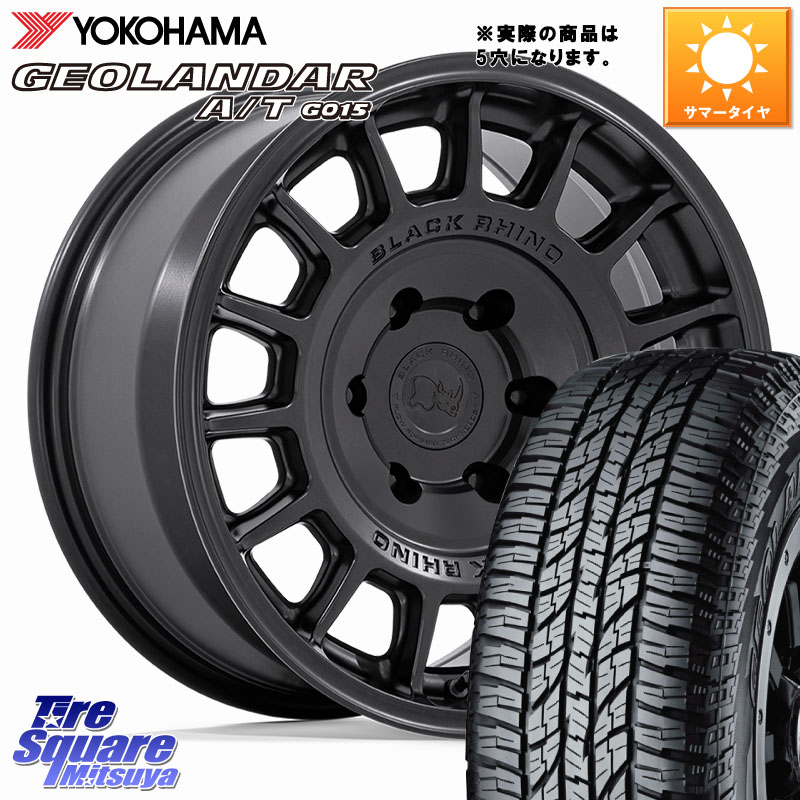 YOKOHAMA R6211 GEOLANDAR G015 AT A/T アウトラインホワイトレター ヨコハマ 225/60R17BLACK RHINO VOLL ボル ブラック ホイール 17インチ ブラックライノ 17X8.0J 38 5穴 114.3 エクリプスクロス|タイヤスクエアミツヤ