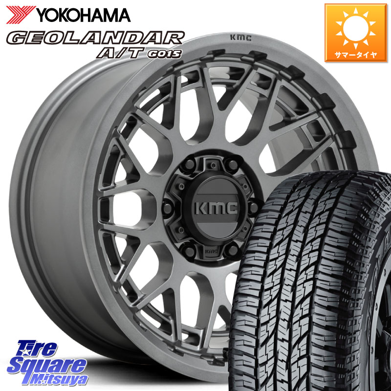 KMC KM722 TECHNIC Anthracite 6Lug 17インチ 17 X 8.5J +18 6穴 139.7 YOKOHAMA R1139 GEOLANDAR AT G015 A/T アウトラインホワイトレター ヨコハマ 285/70R17