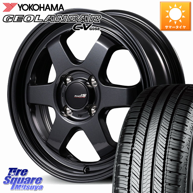 YOKOHAMA R5716 GEOLANDAR CV G058 ヨコハマ 165/60R15MANARAY MID RACING R06 ホイール 15インチ 15X5.0J 45 4穴 100 キャスト[アクティバ] ピクシスジョイ[Cグレード] ハイゼットアゲトラCustom車用※軽自動車専用ホイール※ デリカ ミニ DELICA MINI ソリオ ラピュ｜タイヤスクエアミツヤ