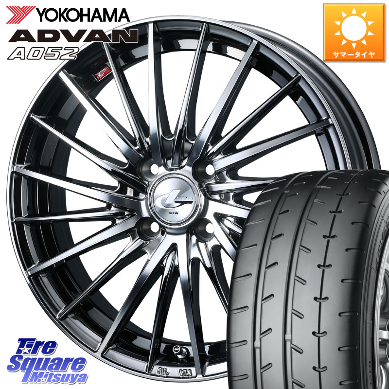 WEDS LEONIS FR レオニス FR ホイール 17インチ 17 X 6.5J +42 4穴 100 YOKOHAMA R4489 ADVAN A052 アドバン サマータイヤ ヨコハマ 205/40R17 E11ノート モビリオ モビリオスパイク