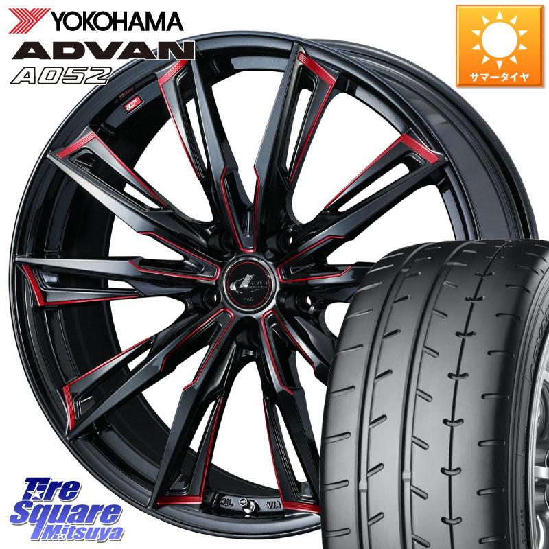 YOKOHAMA R4292 ADVAN A052 アドバン ヨコハマ 245/40R18WEDS LEONIS レオニス GX RED ウェッズ ホイール 18インチ 18X8.0J 42 5穴 114.3 アリスト インプレッサ WRX|タイヤスクエアミツヤ