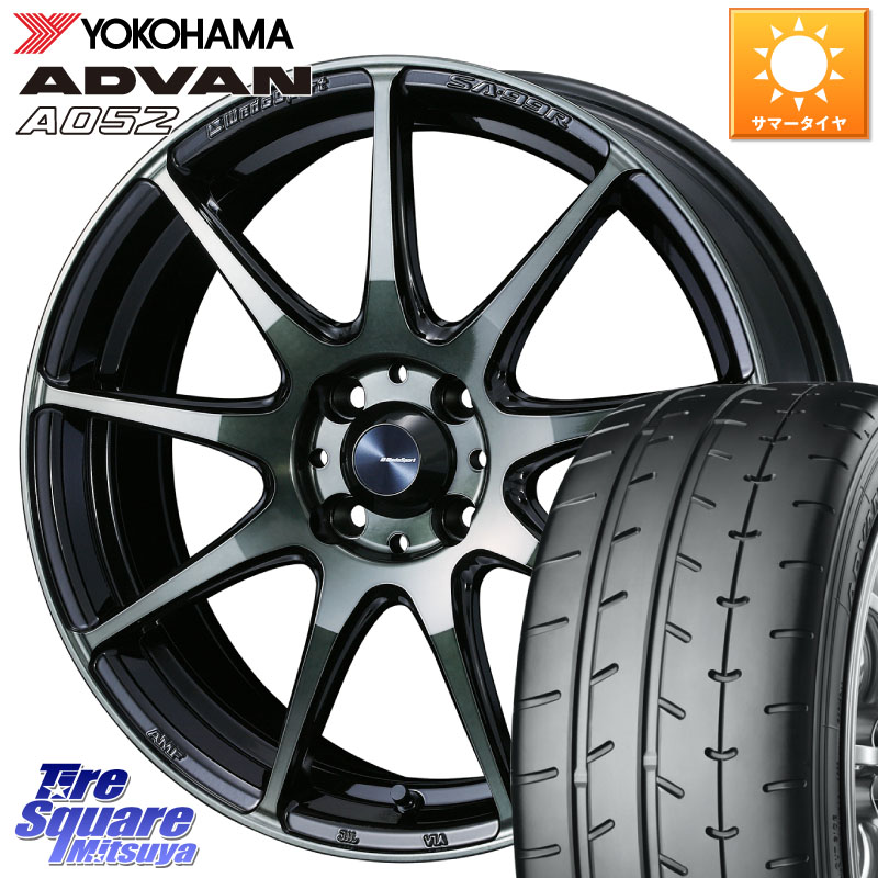 YOKOHAMA R4496 ADVAN A052 アドバン サマータイヤ ヨコハマ 195/55R15WEDS WedsSport SA-99R SA99R ウェッズ スポーツ ホイール 15インチ 15X6.0J 48 4穴 100｜タイヤスクエアミツヤ