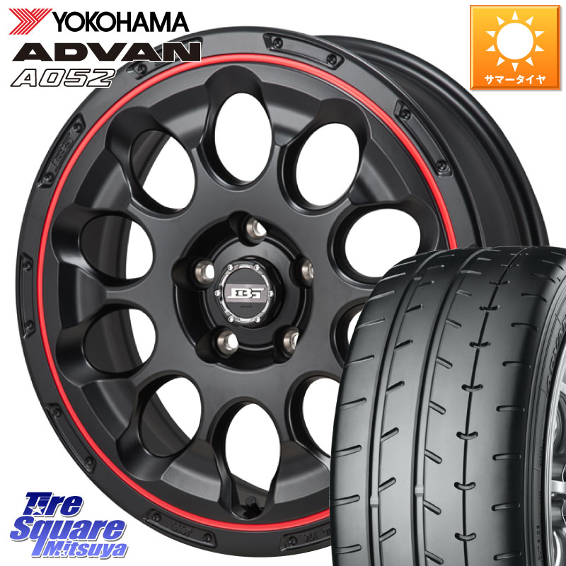 Japan三陽 ボトムガルシア CHRONO クロノ BKRED 17 X 7.0J +45 5穴 114.3 YOKOHAMA R4300 ADVAN A052 アドバン ヨコハマ 205/45R17