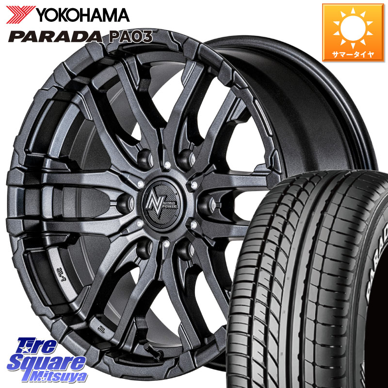 MANARAY 【欠品次回5月下-6月上旬予定】NITRO POWER ナイトロパワー M26 CROSS FANG ホイール 15インチ 15 X 6.0J +33 6穴 139.7 YOKOHAMA E4748 PARADA PA03 ホワイトレター ヨコハマ 215/70R15 109*107 200系ハイエース