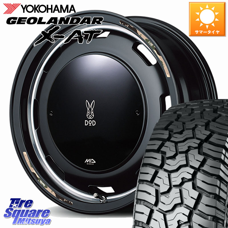 MANARAY MID x DOD ウシャリントバリ ※インセット-5 ホイール 16インチ 16 X 6.0J +0 5穴 139.7 YOKOHAMA E5168 GEOLANDAR X-AT G016 ブラックレター ヨコハマ 235/70R16 ジムニー専用(要リフトアップ・オーバーフェンダー等) ジムニ－シエラ・ノマド(カスタム)