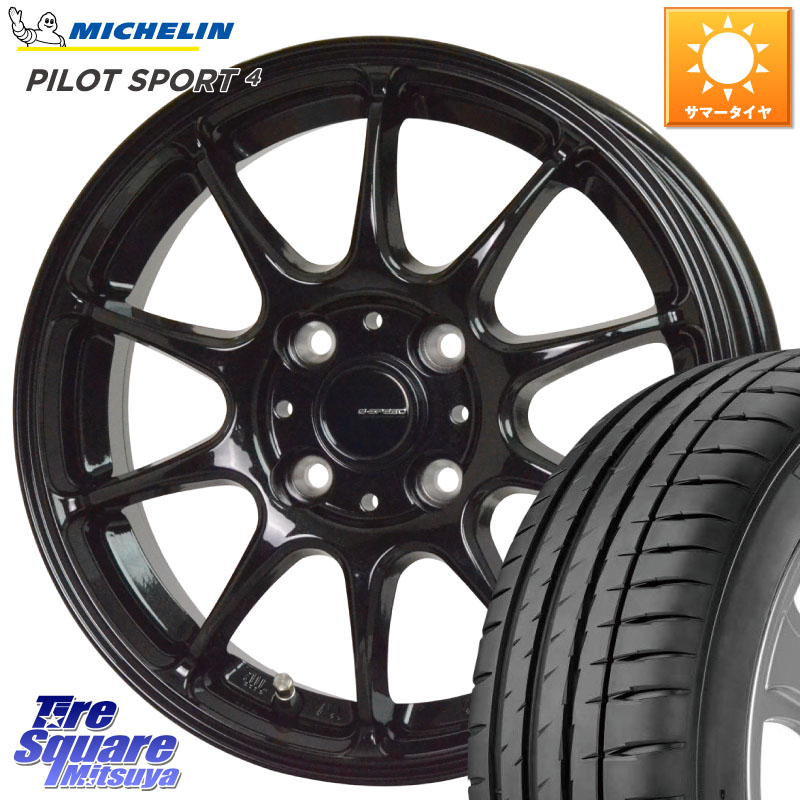 HotStuff G.SPEED G-07 ホイール 16インチ ジースピード 16 X 6.0J +43 4穴 100 ミシュラン PILOT SPORT4 パイロットスポーツ4 (94Y) XL 正規 205/55R16 E13オーラ