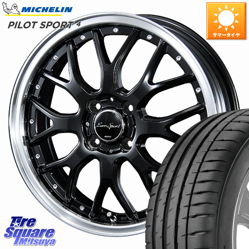 BLEST EuroSport Type815 ホイール 18インチ 18 X 7.0J +53 4穴 100 ミシュラン PILOT SPORT4 パイロットスポーツ4 86Y XL DT1 正規 205/40R18