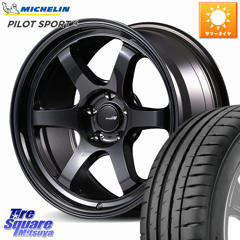 MANARAY MID RACING R06 14R球面座ナット専用 ホイール 18インチ 18 X 9.5J(FK) +60 5穴 120 ミシュラン PILOT SPORT4 パイロットスポーツ4 93Y AO 正規 245/40R18