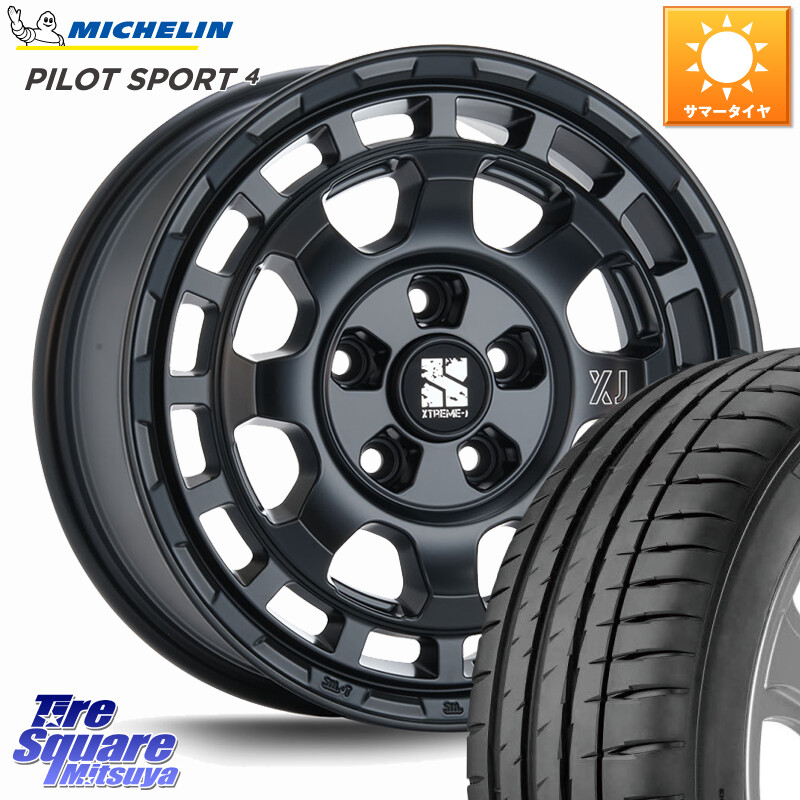 ミシュラン PILOT SPORT4 パイロットスポーツ4 (94Y) XL 正規 205/55R16MLJ SAVANZA サバンザ XTREME-J ホイール 16インチ エクストリーム 16X7.0J 35 5穴 114.3 GRヤリスRSノーマルキャリパー｜タイヤスクエアミツヤ