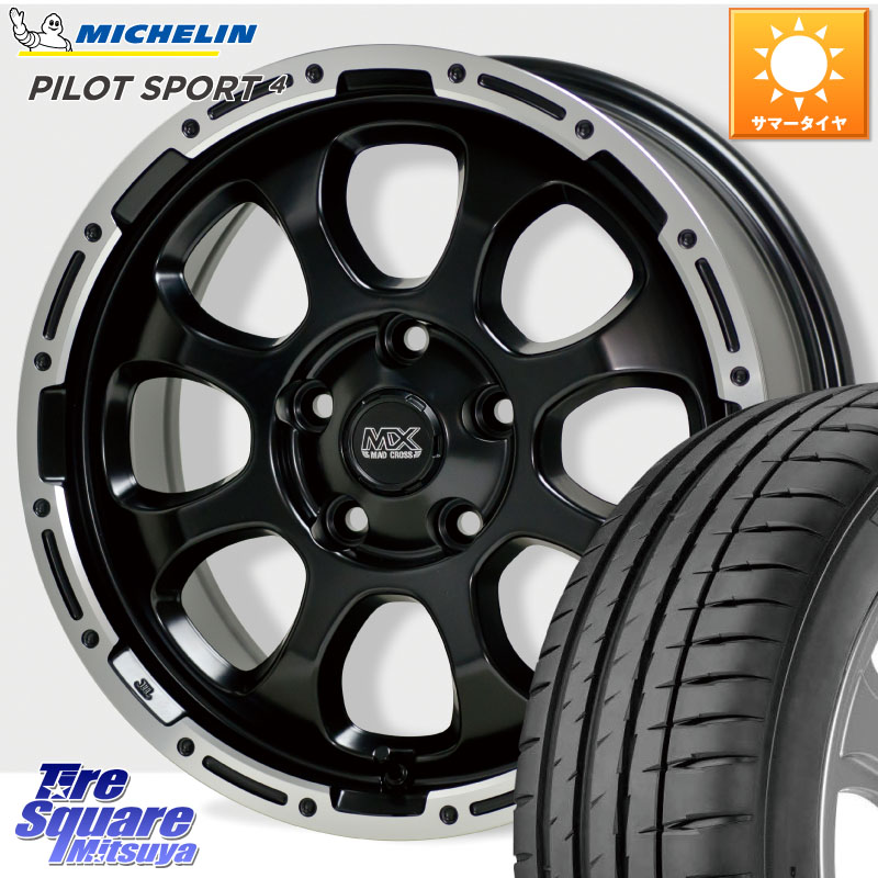 HotStuff マッドクロス GRACE グレイス BK 5H 在庫● ホイール 17インチ ★サマーセール★ 17 X 7.0J +45 5穴 114.3 ミシュラン PILOT SPORT4 パイロットスポーツ4 93W XL 正規 205/50R17 GU系インプレッサ フロンクス