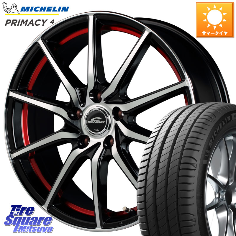 ミシュラン PRIMACY4 プライマシー4 96H S1 正規 215/60R17MANARAY MID SCHNEIDER RX810 レッド ホイール 17インチ 17X7.0J 48 5穴 114.3 C-HR カローラクロス E52エルグランド ZR-V RV系ヴェゼル RC系オデッセイ後期 CX-30 MX-30 エスティマハイブリッド エスティマ R｜タイヤスクエアミツヤ