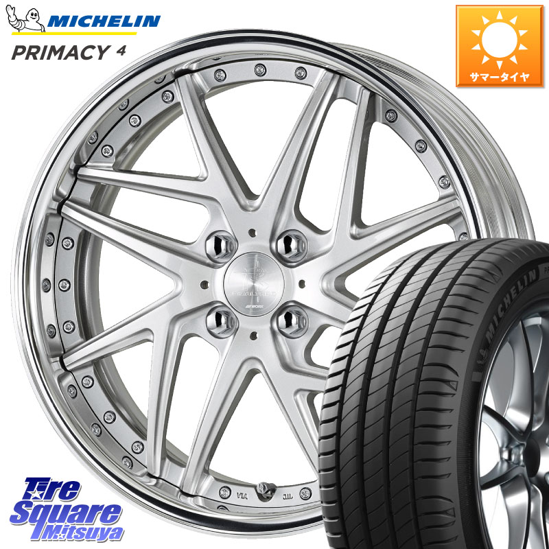 WORK RIZALTADO MESH2 A Disk 17インチ 2ピース 17 X 7.0J +50 4穴 100 ミシュラン PRIMACY4 プライマシー4 87W ST 正規 215/45R17