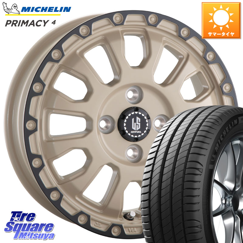 阿部商会 LA STRADA AVENTURA アヴェンチュラ GAR 16インチ 16 X 6.0J +40 4穴 100 ミシュラン PRIMACY4 プライマシー4 91W ★ 正規 205/55R16 E13オーラ