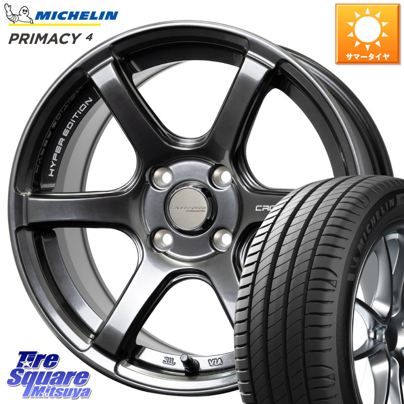 ミシュラン PRIMACY4 プライマシー4 95W XL ★ 正規 205/55R17HotStuff クロススピード RS6 軽量ホイール 17インチ 17X6.5J 45 4穴 100 ライズ/ロッキー(ガソリン車4穴) ロッキー ガソリン車 4穴｜タイヤスクエアミツヤ