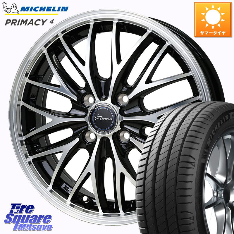 ミシュラン PRIMACY4 プライマシー4 82V 正規 185/55R15HotStuff Chronus CH-113 CH113 クロノス ホイール 15インチ 15X5.5J 43 4穴 100 700系パッソ SuperONE E11ノート コルト パッソセッテ ラウム サクシード フィット FIT べリーサ デミオ DEMIO MAZDA ファンカー|タイヤスクエアミツヤ