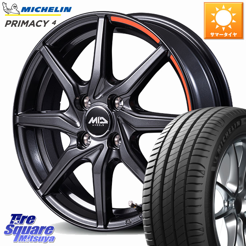MANARAY MID RX810 ACTIVE BLACK ホイール 15インチ 15 X 6.0J +45 5穴 100 ミシュラン PRIMACY4 プライマシー4 92V XL 正規 195/60R15 72,776円