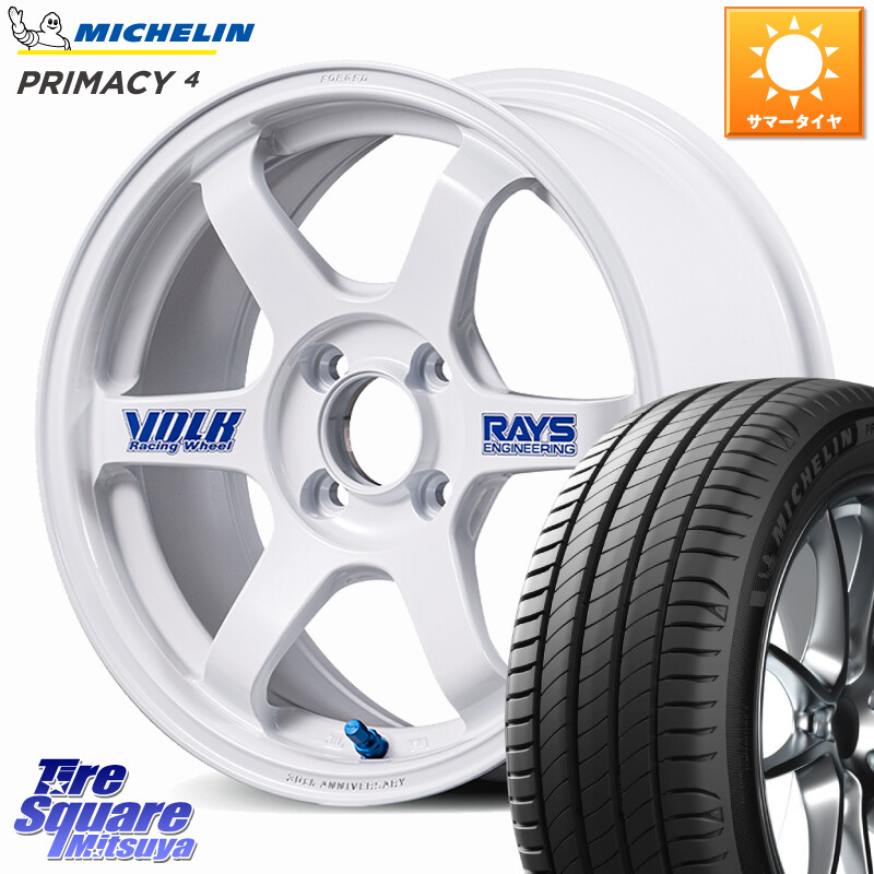 ミシュラン PRIMACY4 プライマシー4 82V 正規 185/55R15RAYS 【欠品次回~1月】 TE37 SONIC 30th STICKER Ver 軽自動車専用 鍛造 ホイール 15インチ 15X5.5J 46 4穴 100 K13マーチ フィット FIT|タイヤスクエアミツヤ