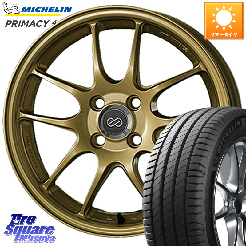 ミシュラン PRIMACY4 プライマシー4 83H E 正規 205/45R16ENKEI エンケイ PerformanceLine PF01 ゴールド ホイール 16X6.5J 42 4穴 100｜タイヤスクエアミツヤ