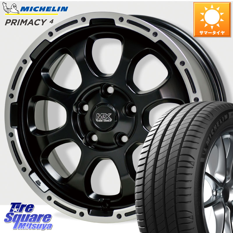 HotStuff マッドクロス GRACE グレイス BK 5H ホイール 16インチ 16 X 7.0J +38 5穴 114.3 ミシュラン PRIMACY4 プライマシー4 87W ★ 正規 195/55R16