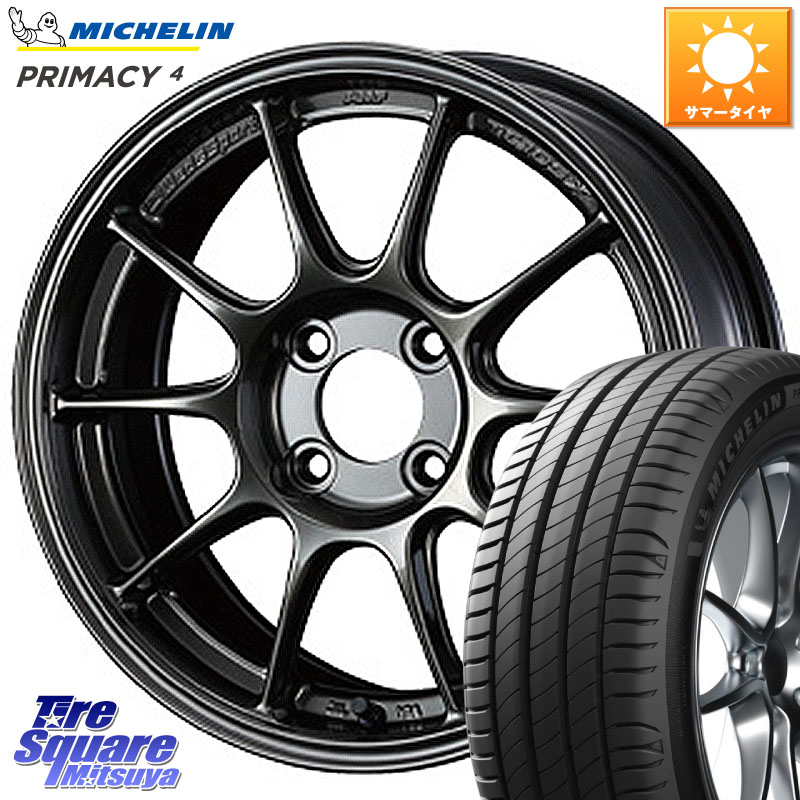 WEDS 73572 TC105X EJ ウェッズ スポーツ ホイール 16インチ 16 X 7.0J +43 4穴 100 ミシュラン PRIMACY4 プライマシー4 91W ★ 正規 205/55R16 E13オーラ