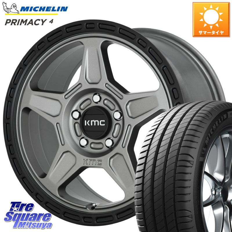 KMC KM721 ALPINE グレイ ホイール 17インチ 専用Nut別売 17 X 8.0J +38 5穴 114.3 ミシュラン PRIMACY4 プライマシー4 96H S1 正規 215/60R17 20系アルファード