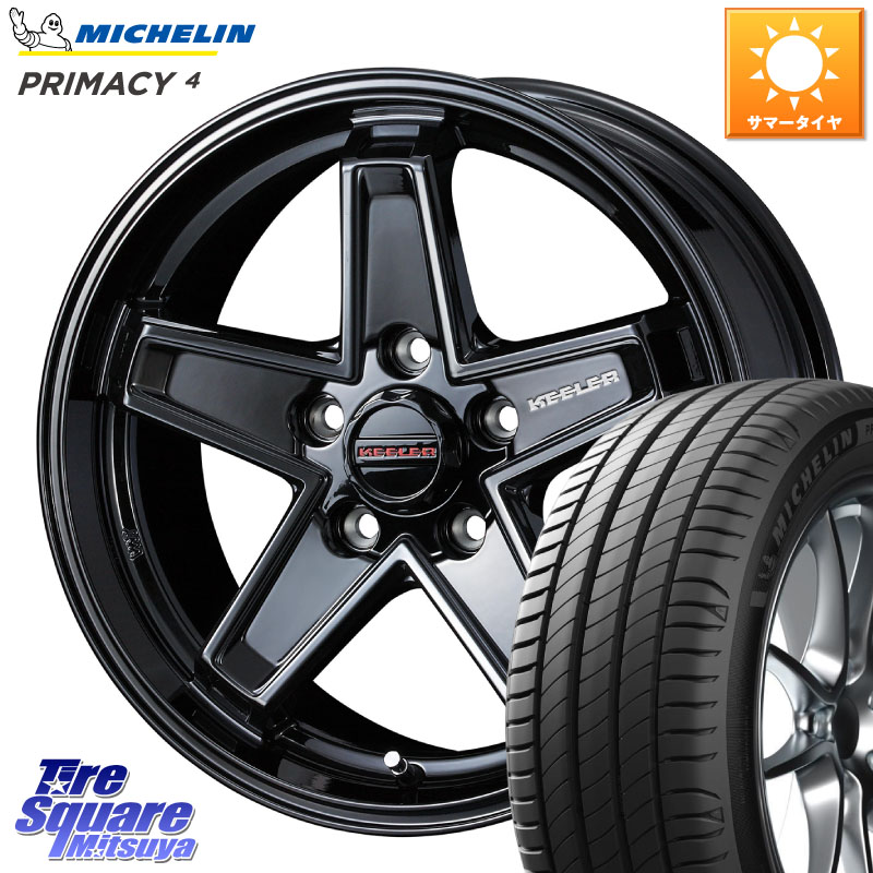 WEDS KEELER TACTICS ブラック ホイール 4本 17インチ キーラー タクティクス 17 X 7.0J +38 5穴 114.3 ミシュラン PRIMACY4 プライマシー4 94Y MO 正規 225/50R17