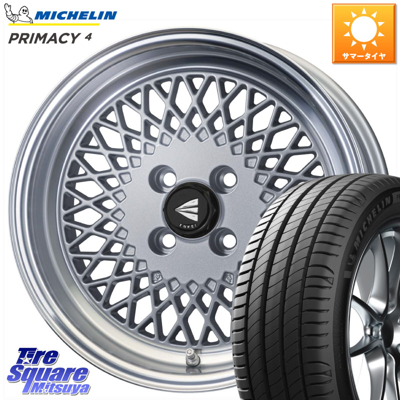 ENKEI エンケイ NEO CLASSIC ENKEI92 SILVER 16インチ 16 X 6.5J +38 4穴 100 ミシュラン PRIMACY4 プライマシー4 91W ★ 正規 205/55R16 E13オーラ