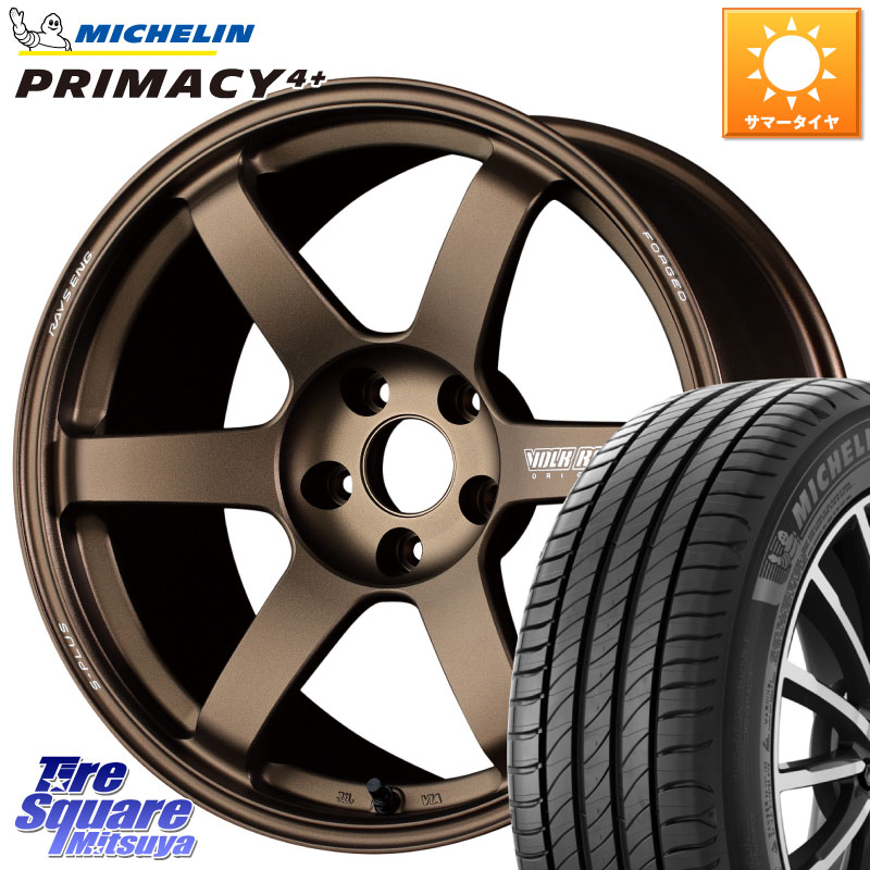 RAYS 【欠品次回10~11月】 TE37 SAGA S-plus VOLK RACING 鍛造 ホイール 18インチ 18 X 8.5J +42 5穴 114.3 ミシュラン PRIMACY4+ プライマシー4+ 91W 正規 235/40R18