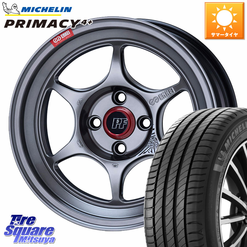 ミシュラン PRIMACY4+ プライマシー4+ 88V XL 正規 195/50R16ENKEI エンケイ PerformanceLine PF06 シルバー ホイール 16インチ 16X6.5J 38 4穴 100 ロードスター ラウム シエンタ ヤリス カスタム前提 スイフト|タイヤスクエアミツヤ